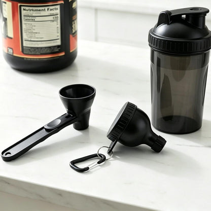 Mini Protein Powder Funnel With Scoop, BPA-Free Portable Powder Container for Creatine & Pre-Workout