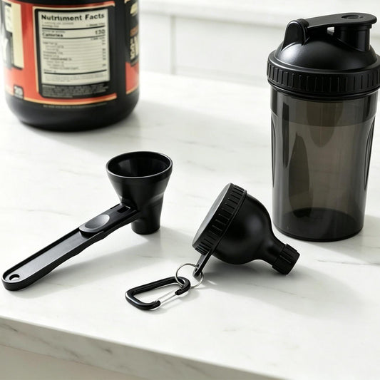 Mini Protein Powder Funnel With Scoop, BPA-Free Portable Powder Container for Creatine & Pre-Workout