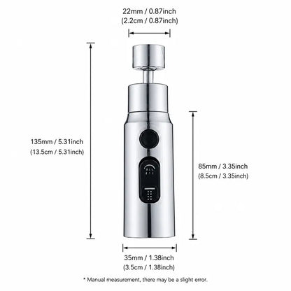 Brass Kitchen Sink Faucet Sprayer Attachment, 360° Rotatable 3 Spray Modes, Tool-Free Quick Install with Seal Rings & Plumber Tape