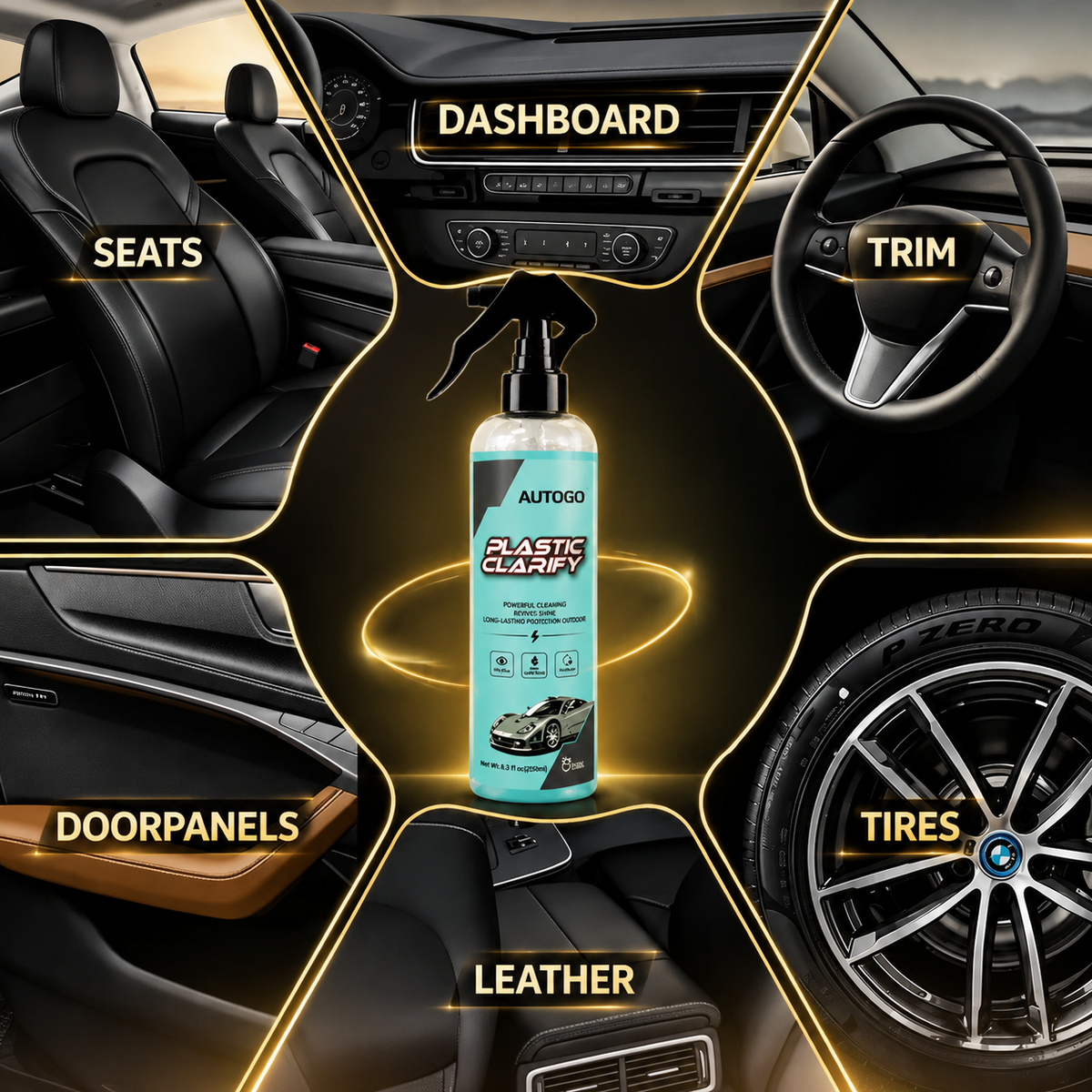 QIFOR Car Plastic Restorer 6.7 Oz