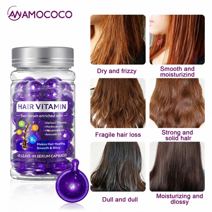 40pcs Hair Vitamin Capsules Argan Oil Violet Vitamins Anti-Frizz for Dyed Permed Hair
