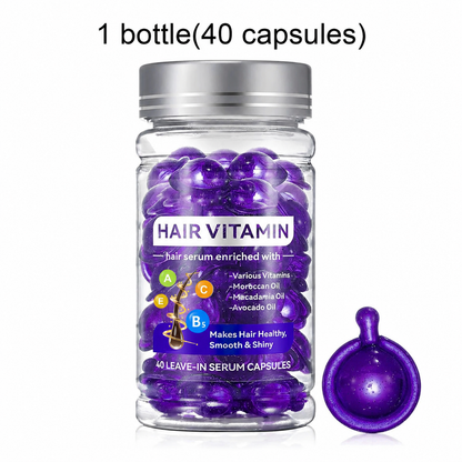 40pcs Hair Vitamin Capsules Argan Oil Violet Vitamins Anti-Frizz for Dyed Permed Hair