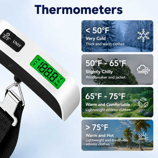 Portable Digital Luggage Scale 110LB, Backlit LCD, Data Lock, Hook & Strap, Precision Travel Baggage Scale