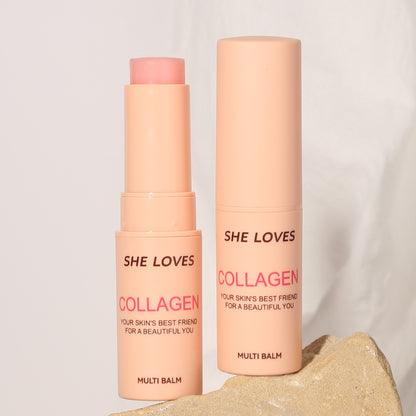 2‑in‑1 Lip & Cheek Glow Stick 12g, Collagen‑Infused Multi Stick, Long‑Lasting Moisturizing for Dewy Plump Skin