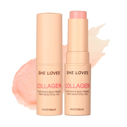 2‑in‑1 Lip & Cheek Glow Stick 12g, Collagen‑Infused Multi Stick, Long‑Lasting Moisturizing for Dewy Plump Skin