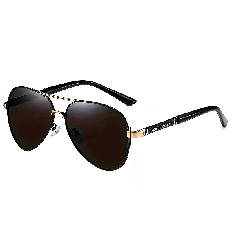 2Pcs ShineThru Metal Aviator Sunglasses Unisex Fashion Shades Beach Travel Daily Eyewear