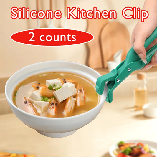 2 Counts Hot Plate Gripper, red and green set, resistant to daily wear Durable Cooking Tools Holder