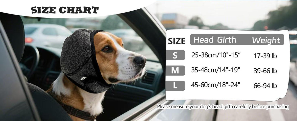 Grey Dog Calming Hooded Ear Muffs, Waterproof Noise Blocking Pet Ear Cover for Bath Swimming Fireworks Hematoma Care