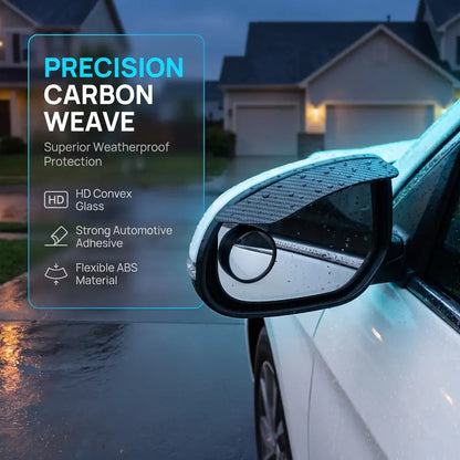 2-Piece Car Rearview Rain Visors ABS Blind-Spot Guards