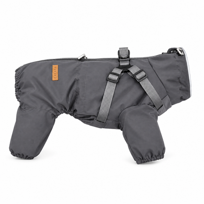 4-Leg Dog Raincoat with Built-In Harness, Adjustable Neck & Waist and Easy Back Zipper –  Dog Coat  for Small, Medium & Large Dogs