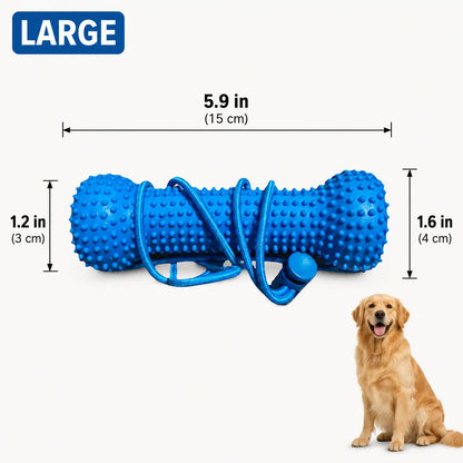 Adjustable Neck Strap Dog Teeth Cleaning Chew Stick, Bite Resistant Rubber Pet Oral Care Mouth Opener for All Size Dogs