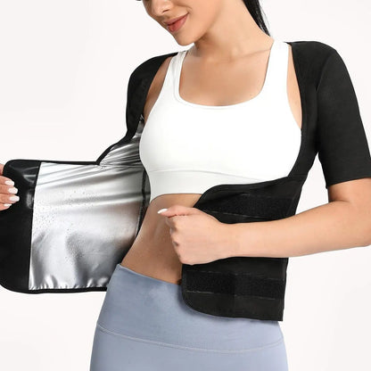 Women Zip‑Up Compression Shapewear Vest, Built‑In Bra Tummy Control Workout Top