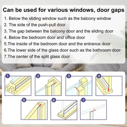 16.4ft Adhesive Weather Stripping Door Draft Blocker, 1.38in Cuttable Foam Sealing Tape for Doors Windows