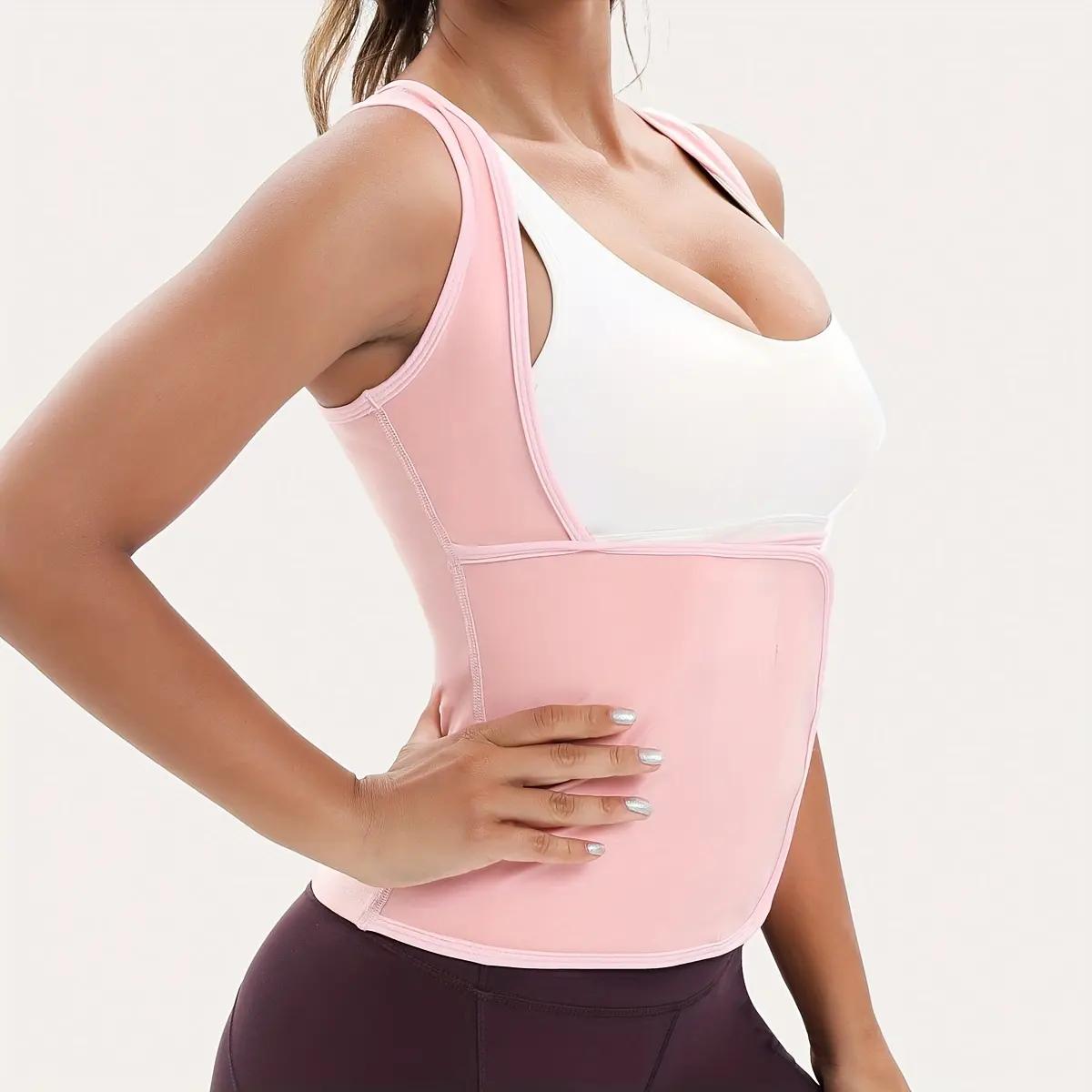 Women Zip‑Up Compression Shapewear Vest, Built‑In Bra Tummy Control Workout Top