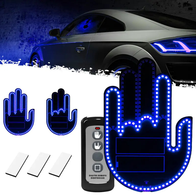 DIBMS Car Gesture LED Light 1Pc, Rechargeable Remote Triple Mode Fun Finger Light for Car Truck