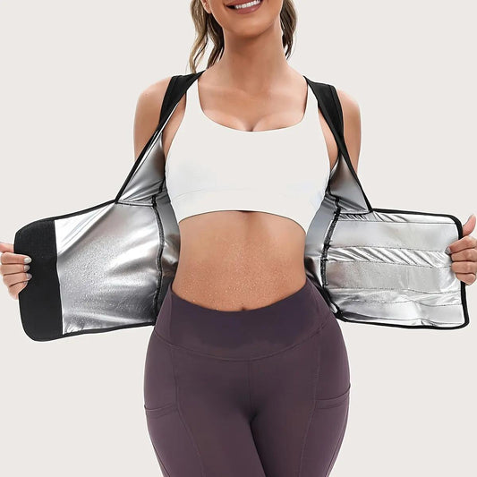 Women Zip‑Up Compression Shapewear Vest, Built‑In Bra Tummy Control Workout Top