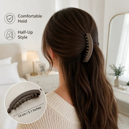 3 PCS Banana Hair Clips for Women, Cute and Stylish French Hair Claw Clips, Neutral Color Ponytail Holder Hair Accessories for Thin/Thick Hair, All Day Hold