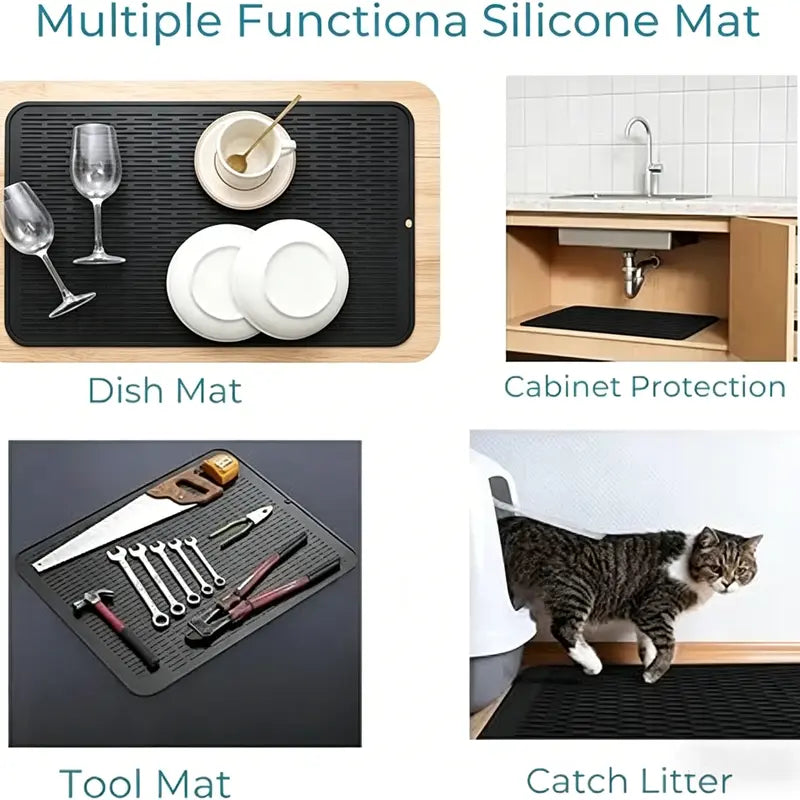 Silicone Stove Cover Mat, Heat Resistant, Anti-Slip, Dish Drying Mat for Stove