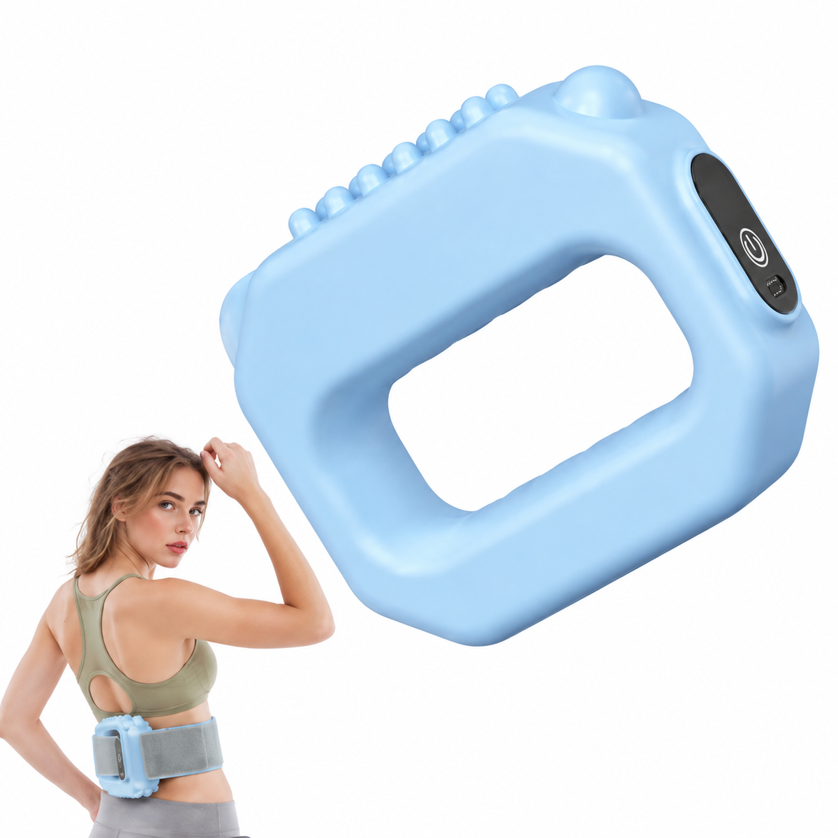 5‑Speed Cordless Portable Percussive Massager for Full‑Body Muscle Relaxation, Pink & blue