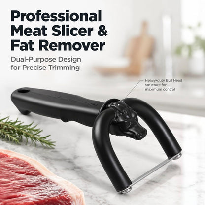 2pcs Handheld Beef Pork Slicer, Ergonomic Meat Fat Trimming Knife for Butchering & Home Kitchen