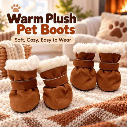 Soft Velvet Puppy Booties, Warm Non-Slip Paw Covers for Small Dogs