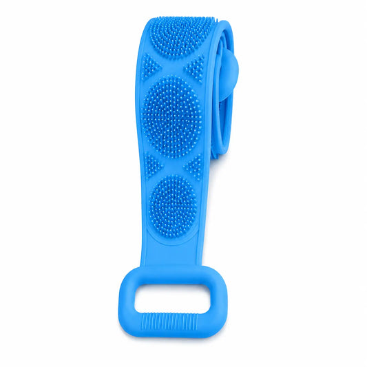 Double Sided Silicone Long Strap Back Bath Scrubber Exfoliating Shower Brush