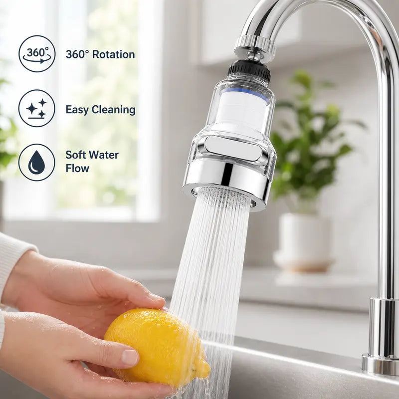 1 Count, 360 Degree Rotatable Faucet Water Filter Sprayer, 3 Spray Modes, 6 Layer Filtration for General Kitchen Sink Use
