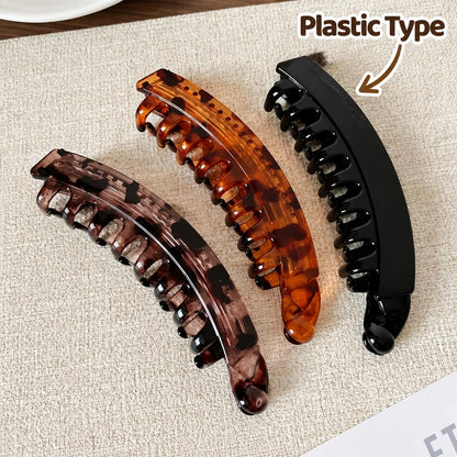 3 PCS Banana Hair Clips for Women, Cute and Stylish French Hair Claw Clips, Neutral Color Ponytail Holder Hair Accessories for Thin/Thick Hair, All Day Hold