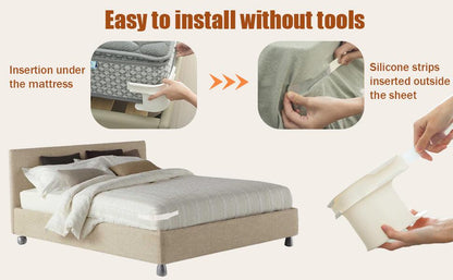 Heavy Duty Anti-Slip Bed Sheet Clips, Locking Mattress Corner Holders, Invisible Bedding Fasteners