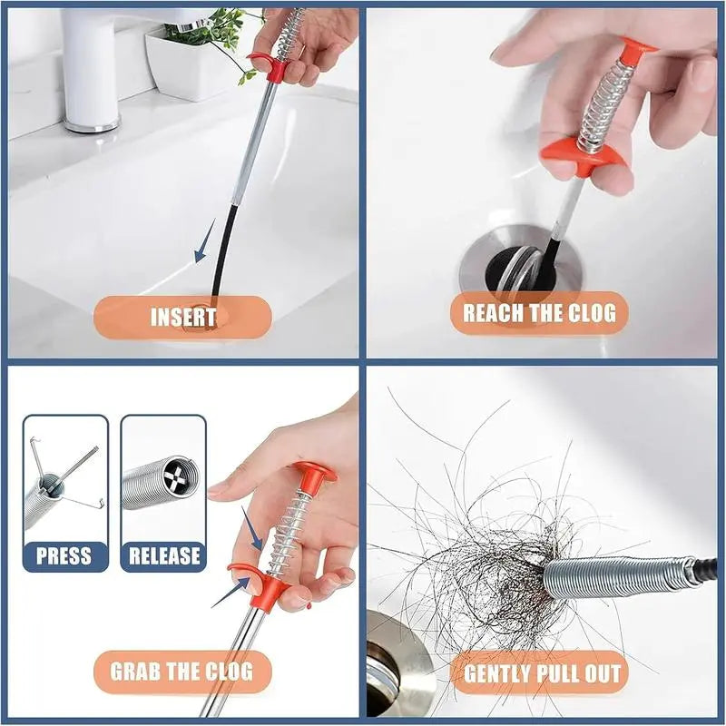 78.74" 4-Claw Flexible Grabber Reacher Tool, Bendable Hose Pick Up Tool for Sink Drain Litter Toilet, Father's Day Gift