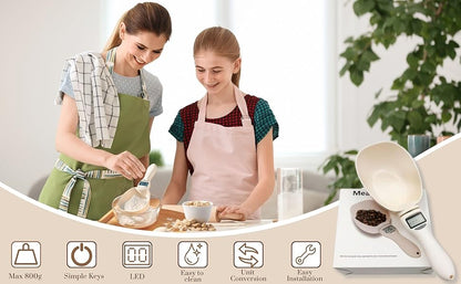 Electronic Measuring Spoon Scale, Digital Kitchen Weight Spoon for Cooking Baking & Pet Feeding