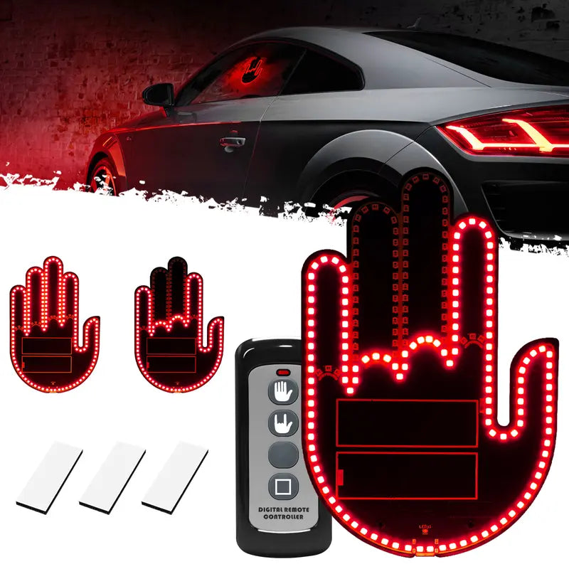 DIBMS Car Gesture LED Light 1Pc, Rechargeable Remote Triple Mode Fun Finger Light for Car Truck