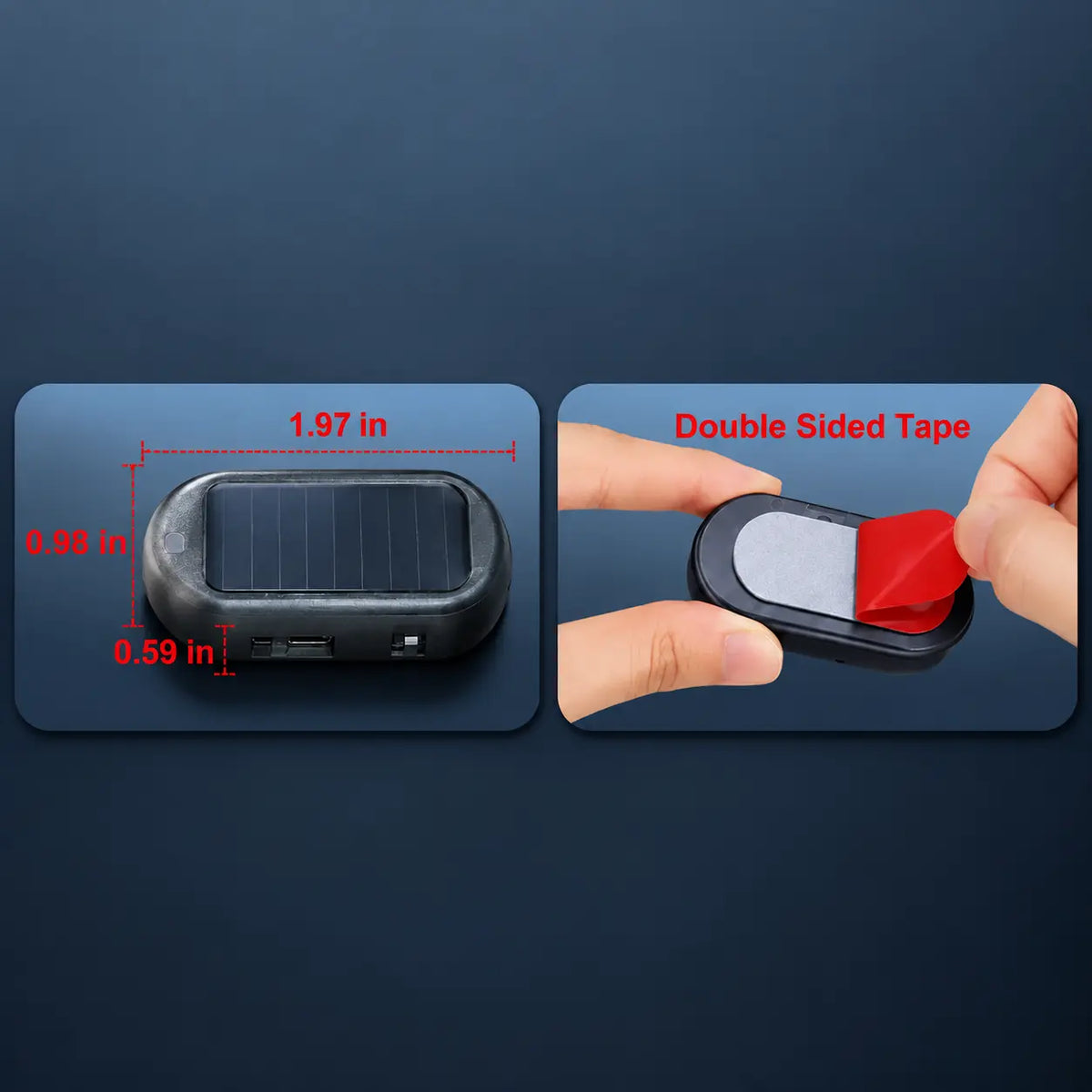 Solar Fake Car Alarm Light, Auto Sensor LED Simulated Anti-Theft Warning Flashing Lamp, No Wiring DIY