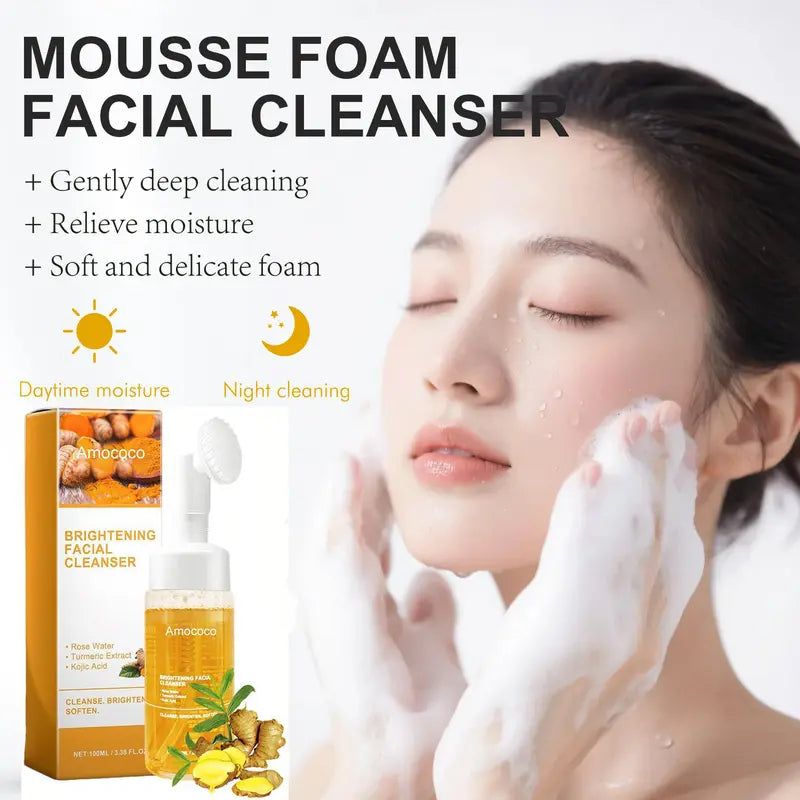 Limpiador Facial Iluminador de Cúrcuma Limpiador Facial de Limpieza Profunda Apto para Piel Grasa