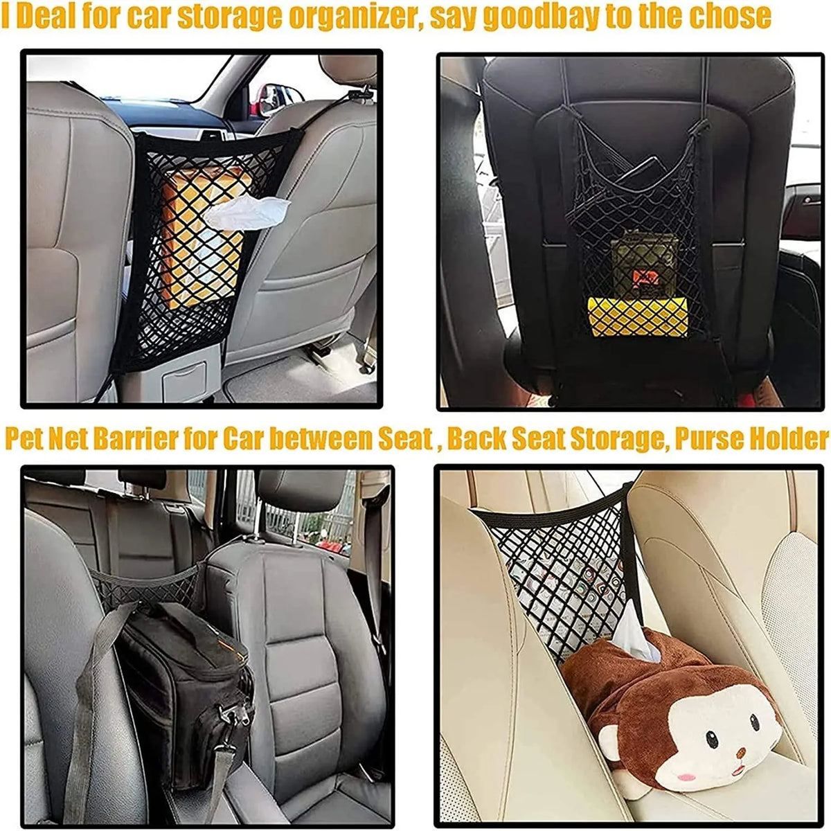 Car Pet Isolation Net, Safety Mesh Storage Bag, Universal Car Seat Gap Storage Bag, Pets Dogs Back Seat Mesh Barrier, Vehicle Backseat Barrier Net, Promoting Safer Driving