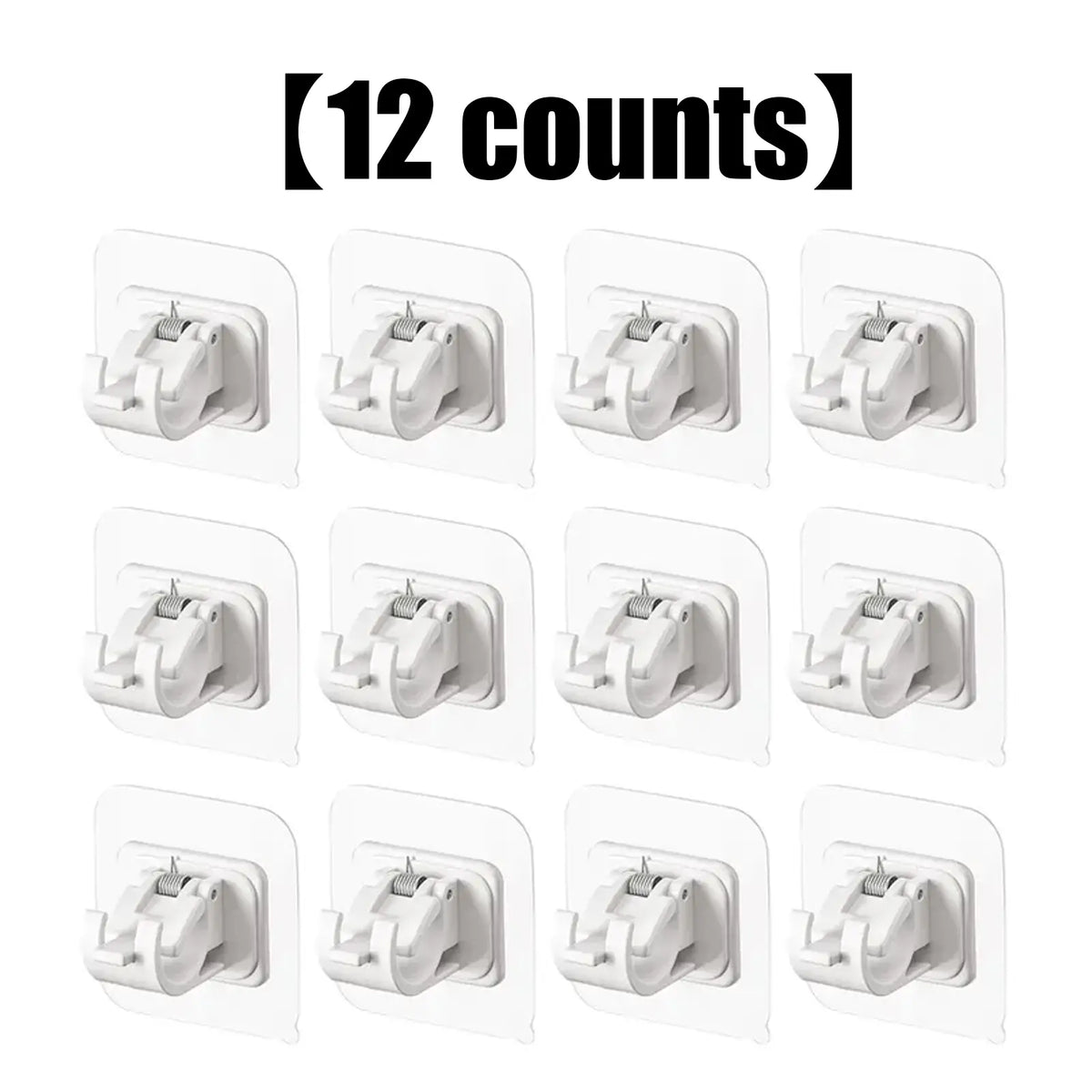 A set of 8PCS Curtain Rod Brackets with Clips,Transparent Drapery Hooks,Rod Hanging,Adjustable Rods Holder
