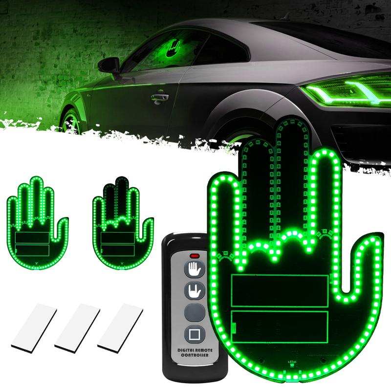 DIBMS Car Gesture LED Light 1Pc, Rechargeable Remote Triple Mode Fun Finger Light for Car Truck