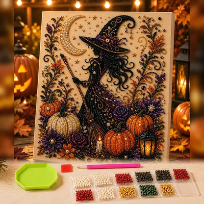 8×8in Spooky Cute Ghost 3D Pearl Diamond Painting DIY Kit, No‑Light Fall Handicraft Set, Home Wall Art Decor Holiday Party Gift
