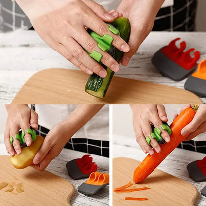 2Pcs Palm Vegetable Peeler, Rubber Finger Grip Hand Peeler for Potato Carrot
