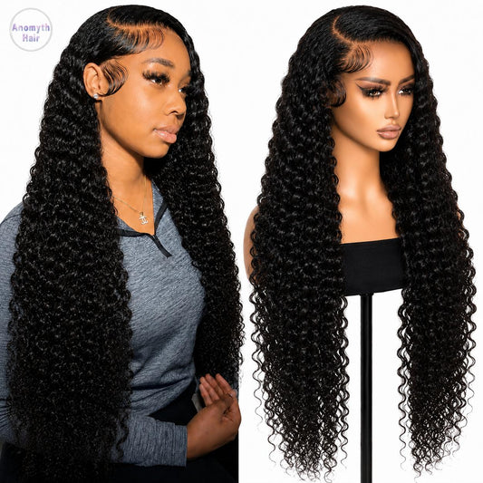 Lace Front Human Hair Wigs, Pre Plucked 180% Density, Multi‑Style Body Wave Deep Wave Straight Wig