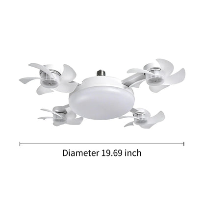 2-in-1 Ceiling Fan + LED Light — Screws Into Any E27 Socket, No Wiring, Remote Included