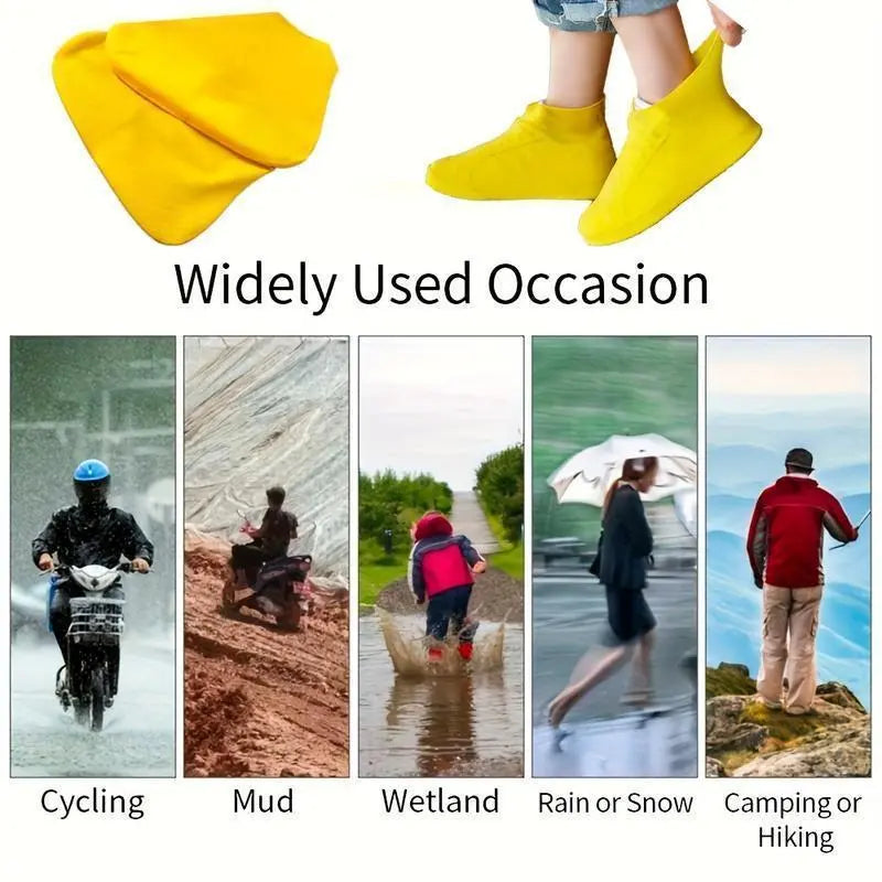 Reusable Latex Rain Boot Covers, Waterproof Durable Outdoor Shoe Protectors, Multiple Colors