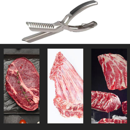 Juego de herramientas para quitar la membrana de las costillas de barbacoa de acero inoxidable con abrazadera de arco, utensilio de parrilla para exteriores apto para lavavajillas