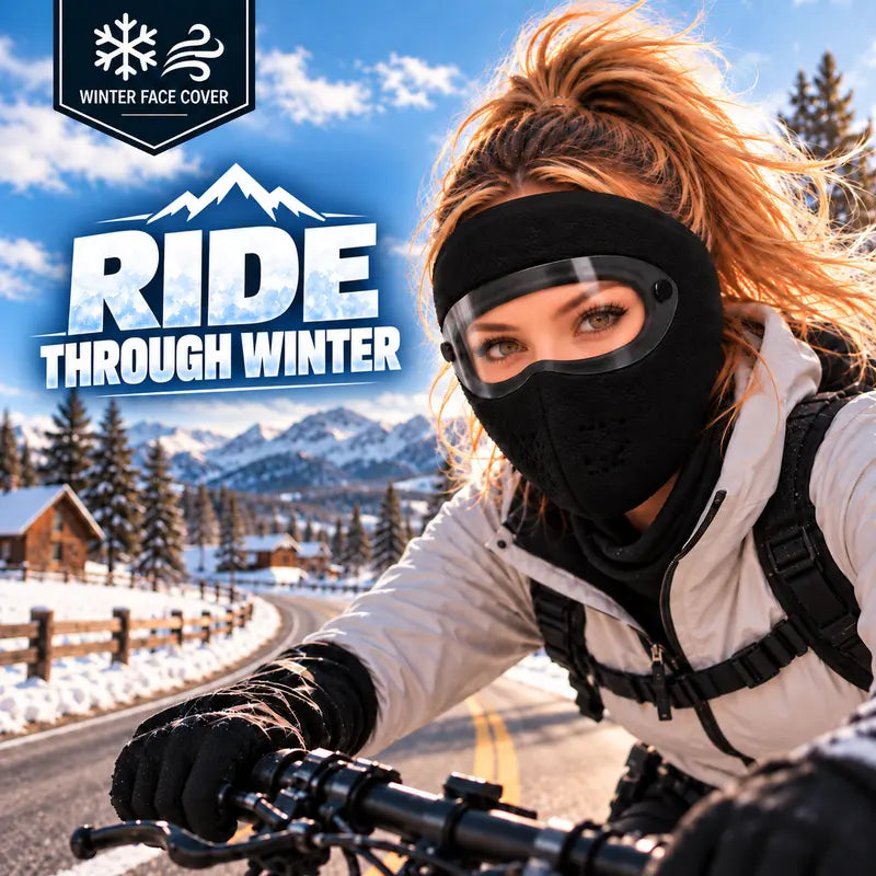 Winter Thermal Fleece Full Face Mask with Detachable Goggles, Windproof for Cycling Skiing Motorcycle