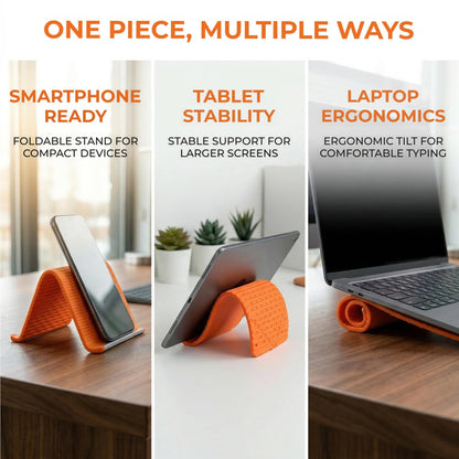 Soporte flexible de silicona y aluminio para teléfono, montura universal plegable antideslizante y flexible para uso en el hogar, la oficina, viajes, tablets y laptops