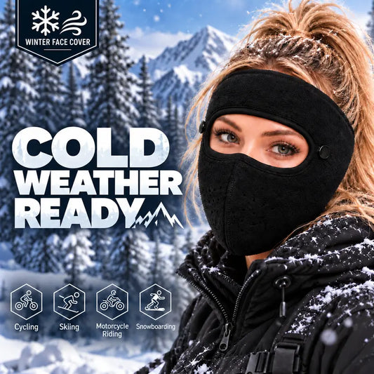 Winter Thermal Fleece Full Face Mask with Detachable Goggles, Windproof for Cycling Skiing Motorcycle