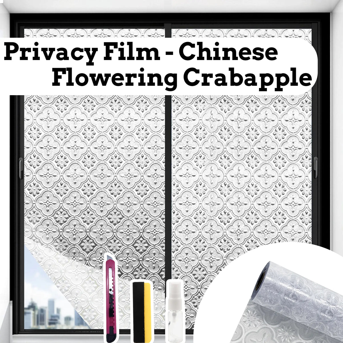 Removable Static Cling Window Privacy Film, UV Sun Blocking Reflective Mirror Window Tint 19in × 78in