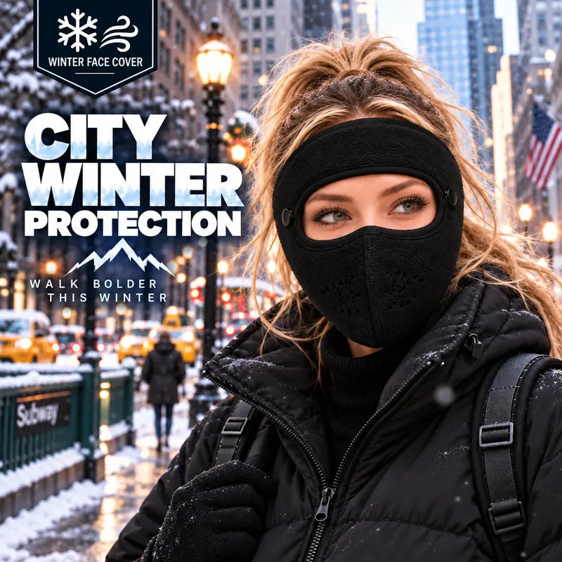 Winter Thermal Fleece Full Face Mask with Detachable Goggles, Windproof for Cycling Skiing Motorcycle