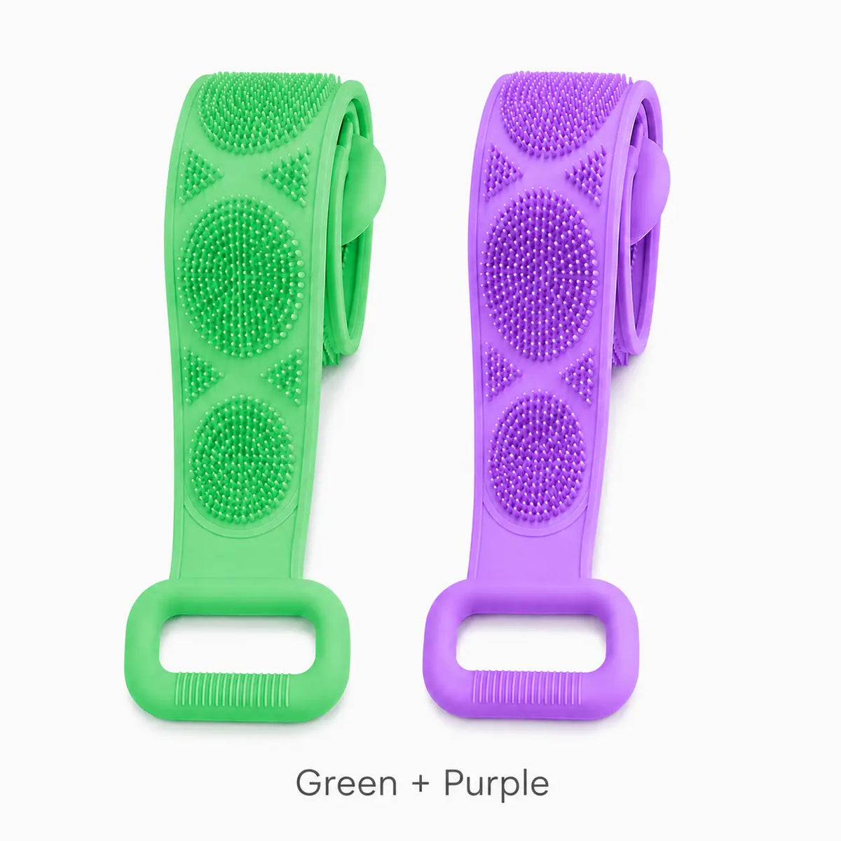 Double Sided Silicone Long Strap Back Bath Scrubber Exfoliating Shower Brush