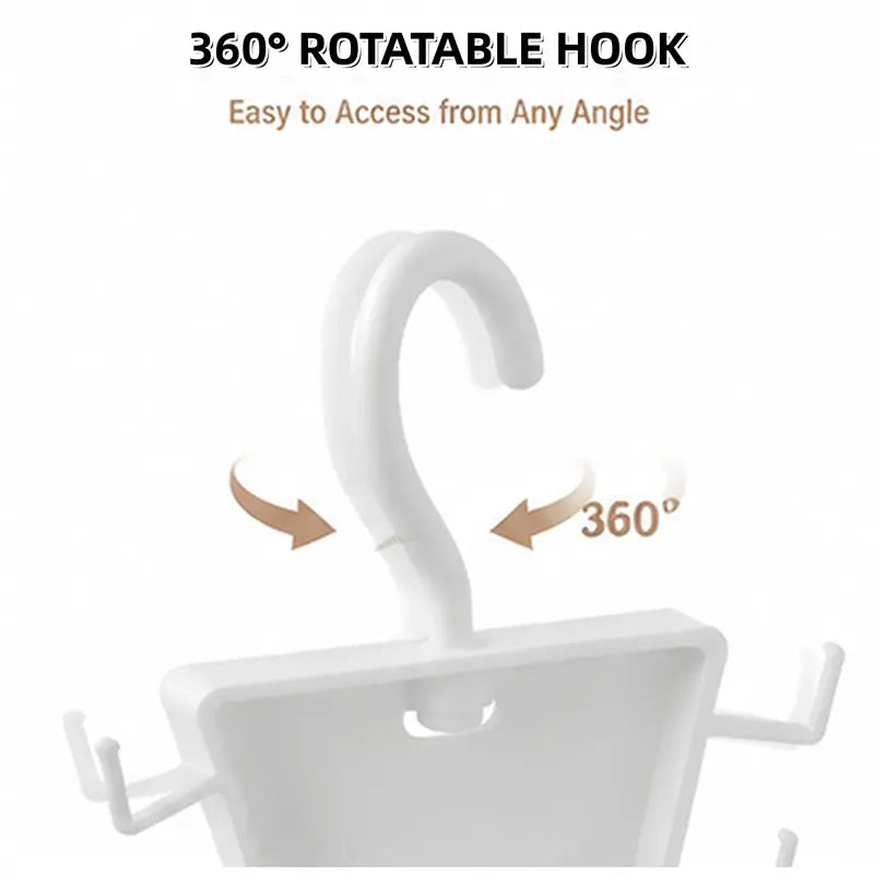 V-Shaped Rotatable Closet Hanger, 12 Hooks Space Saving Clothes Storage Rack